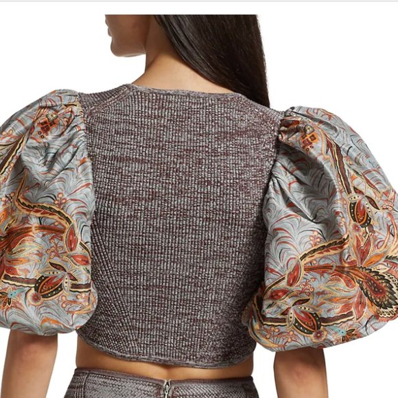 Ulla Johnson Iva Puff-Sleeve Crop Top - Picture 3 of 6
